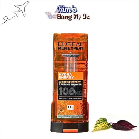 Sữa Tắm Gội 3 Trong 1 L'Oréal Men Expert Hydra Energetic - Hiệu Ứng Tăng Năng Lượng, Hương Gỗ Tươi Mát Cho Nam 400ml