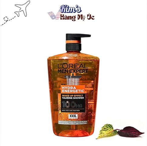 Sữa Tắm Gội 3 Trong 1 L'Oréal Men Expert Hydra Energetic - Giúp Tăng Cường Năng Lượng, Chăm Sóc Tóc, Da Mặt, Cơ Thể 1 Lít