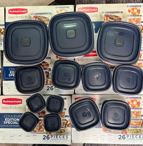 Set Hộp Đựng Thực Phẩm Rubbermaid 26 Miếng (13 Hộp) - Nhựa An Toàn, Sang Trọng, Made in USA