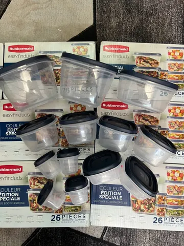 Set Hộp Đựng Thực Phẩm Rubbermaid 26 Miếng (13 Hộp) - Nhựa An Toàn, Sang Trọng, Made in USA
