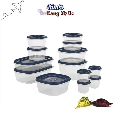 Set Hộp Đựng Thực Phẩm Rubbermaid 26 Miếng (13 Hộp) - Nhựa An Toàn, Sang Trọng, Made in USA