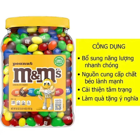 Kẹo sô cô la đậu phộng M&M's - Hương vị đậu phộng rang giòn phủ sô cô la sữa - Snack ngọt ngào cho mọi dịp