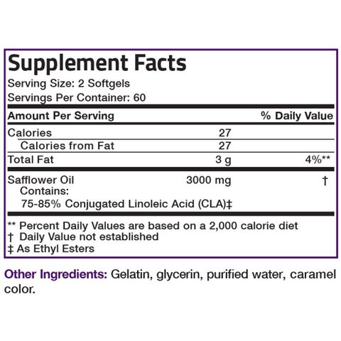 Viên Uống Giảm Cân Bronson Organic CLA 3000mg - Hỗ Trợ Tăng Cường Trao Đổi Chất - 120 Viên Mỹ