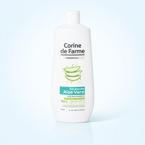 Gel Tắm Corine De Farme Lô Hội 750ml - Dưỡng Ẩm Dịu Nhẹ, Chiết Xuất Tự Nhiên, Phù Hợp Mọi Loại Da, Hương Tươi Mát