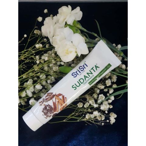 Kem Đánh Răng Thảo Mộc Sudanta Sri Sri 100g - Giảm Vôi Răng, Ngăn Ngừa Sâu Răng và Hôi Miệng, An Toàn Cho Men Răng, Không Chứa Flo