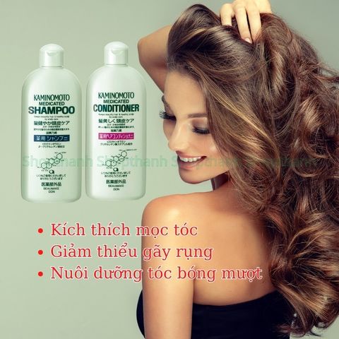 Bộ Dầu Gội và Dầu Xả Kaminomoto Nhật Bản 300ml - Hỗ Trợ Mọc Tóc, Giảm Rụng Tóc, Chăm Sóc Tóc Hiệu Quả Chính Hãng