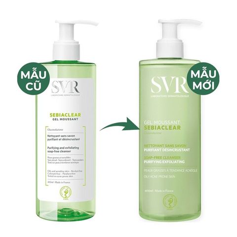 Sữa Rửa Mặt SVR Sebiaclear Gel Moussant 400ml - Dành Cho Da Dầu Mụn, Nhạy Cảm, Làm Sạch Dịu Nhẹ, Không Xà Phòng, Chính Hãng