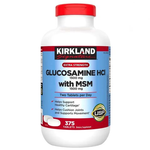 (100 viên) Viên Uống Bổ Sung Kirkland Signature Glucosamine HCL 1500mg & MSM 1500mg - Chăm Sóc Xương Khớp, 375 Viên Mỹ chính hãng