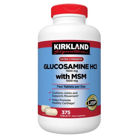 (100 viên) Viên Uống Bổ Sung Kirkland Signature Glucosamine HCL 1500mg & MSM 1500mg - Chăm Sóc Xương Khớp, 375 Viên Mỹ chính hãng
