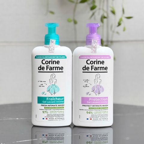 Dung dịch vệ sinh phụ nữ Corine de Farme Protect - Chai 250ml, làm dịu và bảo vệ vùng nhạy cảm, chăm sóc hàng ngày cho mọi loại da