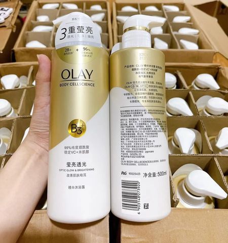 Sữa Dưỡng Thể Trắng Da Olay B3 Retinol Cellscience 500ml - Dưỡng ẩm, Làm Sáng Da, Giảm Mụn, Hương Thơm Dễ Chịu.
