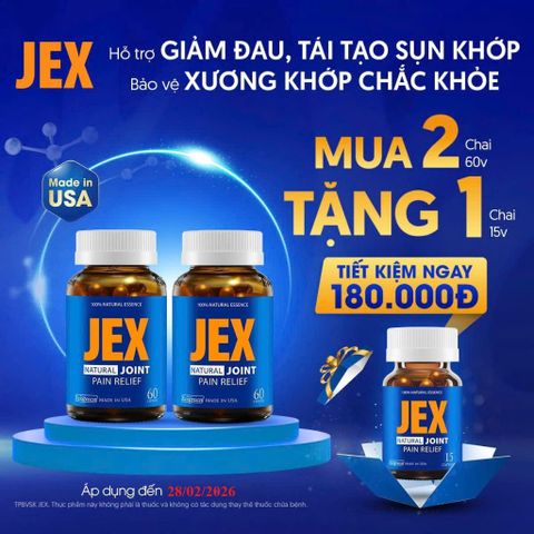 Viên uống JEX Thế Hệ Mới - Hỗ trợ xương khớp, giảm đau thoái hóa khớp, 60 viên & 30 viên, bổ sung sức khỏe chính hãng
