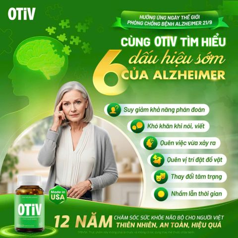Viên uống Bổ não OTiV Chính hãng - Hỗ trợ Trí nhớ & Lưu thông máu, Hộp 60 Viên và 30 Viên, Bảo vệ tế bào thần kinh