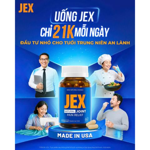 Viên uống JEX Thế Hệ Mới - Hỗ trợ xương khớp, giảm đau thoái hóa khớp, 60 viên & 30 viên, bổ sung sức khỏe chính hãng