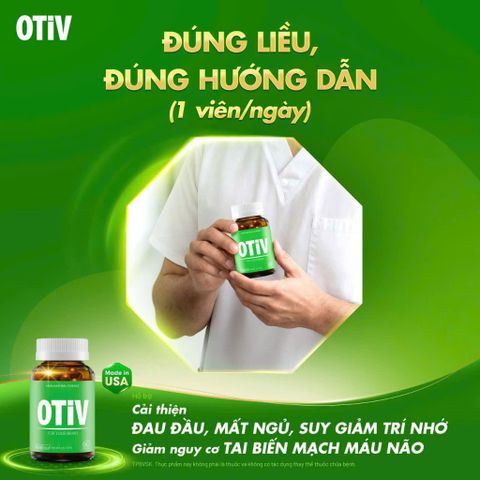 Viên uống Bổ não OTiV Chính hãng - Hỗ trợ Trí nhớ & Lưu thông máu, Hộp 60 Viên và 30 Viên, Bảo vệ tế bào thần kinh