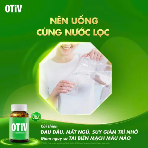 Viên uống Bổ não OTiV - Hỗ trợ trí nhớ, tăng cường tuần hoàn não - Combo 2 hộp 60 viên tặng hộp 15 viên chính hãng