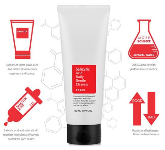 Sữa Rửa Mặt Giảm Mụn Cosrx Salicylic Acid Gentle Cleanser 150ml - Dành Cho Da Mụn, Làm Sạch Hiệu Quả, Dịu Nhẹ Xách Tay Chính Hãng