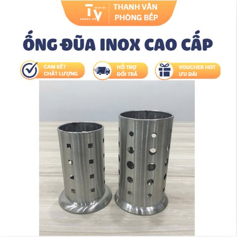 Ống Đũa Inox Tròn Có Đế & Không Đế - Dụng Cụ Nhà Bếp Chất Lượng Cao TV1480, Tiện Lợi & Đẹp Mắt (TV1480)