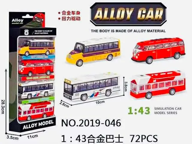 Bộ Đồ Chơi Mô Hình 4 Chiếc Xe Ô Tô Bus Hợp Kim Độc Đáo Dành Cho Trẻ Em - Món Quà Phát Triển Tư Duy và Sáng Tạo