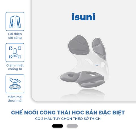 Ghế ISUNI Đặc Biệt Tựa Lưng Công Thái Học - Giảm Đau Mỏi Lưng, Hỗ Trợ Tư Thế, Thiết Kế Đột Phá, Chống Gù Lưng