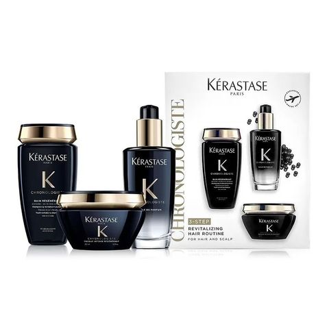 Bộ Chăm Sóc Tóc Kérastase Chronologiste 3 Món - Dầu Gội Bain Satin, Mặt Nạ Masqueintense, Tinh Dầu Bảo Vệ tóc, Chính Hãng Pháp