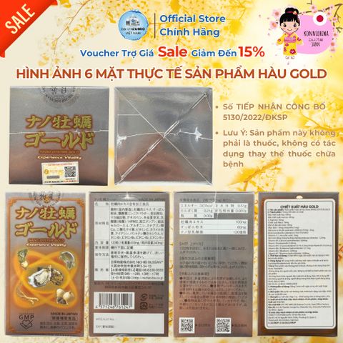 Tinh Chất Hàu Biển Nano Oyster Gold Nhật Bản 120 Viên - Hỗ Trợ Tăng Cường Sức Khỏe Nam Giới Nhập Khẩu Chính Hãng