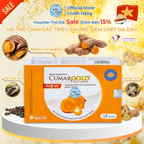 Viên Uống Hỗ Trợ Giảm Viêm Loét Dạ Dày CumarGold New - 30 Viên - Chính Hãng & Xuất Kèm VAT 8%