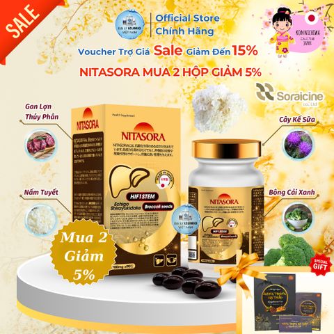 Viên NITASORA Soraicine - 60 Viên Tái Sinh Tế Bào Gan, Nhật Bản - Chương Trình Mua 6 Tặng 1, Hỗ Trợ Cải Thiện Chức Năng Gan