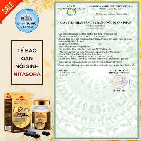 Viên NITASORA Soraicine - 60 Viên Tái Sinh Tế Bào Gan, Nhật Bản - Chương Trình Mua 6 Tặng 1, Hỗ Trợ Cải Thiện Chức Năng Gan