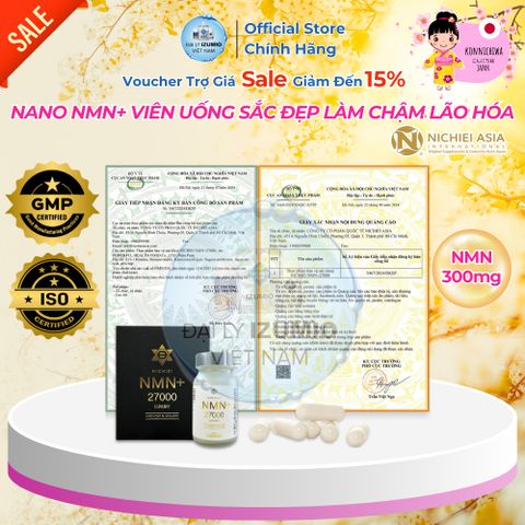 Viên Uống Chống Lão Hóa Da Nichiei NMN+ 27000 Luxury Nhật Bản - Hộp 90 Viên Chính Hãng, Hỗ Trợ Đẹp Da và Ngăn Ngừa Lão Hóa, Freeship & Voucher 15%