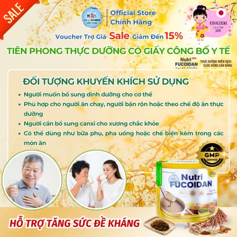 Thực Dưỡng Nutri Fucoidan Plus 500g - Tăng Cường Miễn Dịch Dành Cho Người Ăn Chay, Tiểu Đường Chính Hãng Nhật Bản
