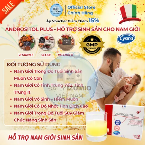 Andrositol Plus - Hỗ Trợ Sinh Sản Nam Giới, Tăng Cường Tinh Trùng Hiệu Quả - Sản Phẩm Chính Hãng Nhập Khẩu Từ Ý