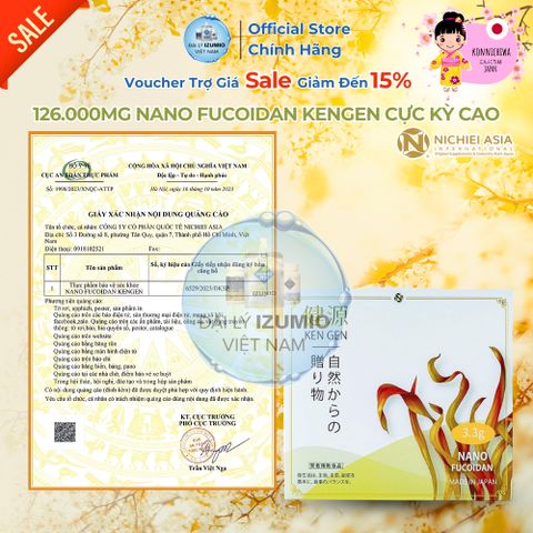 Tảo Nâu Kengen Nano Fucoidan 126.000mg - Hỗ Trợ Miễn Dịch, Chống Di Căn - Hộp 60 Gói Chính Hãng Nhập Khẩu Từ Nhật Bản