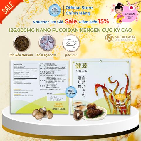 Tảo Nâu Kengen Nano Fucoidan 126.000mg - Hỗ Trợ Miễn Dịch, Chống Di Căn - Hộp 60 Gói Chính Hãng Nhập Khẩu Từ Nhật Bản