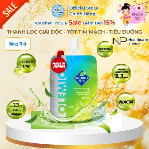 Nước IZUMIO Hydrogen 3.3ppm - Gói 200ml Tăng Cường Sức Khỏe, Thanh Lọc Cơ Thể Nhập Khẩu Chính Hãng Từ Nhật Bản