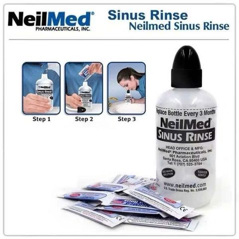 [ Hàng Mỹ - Date 2029] Bộ Bình Nước Muối vệ sinh mũi Neilmed Sunus Rins