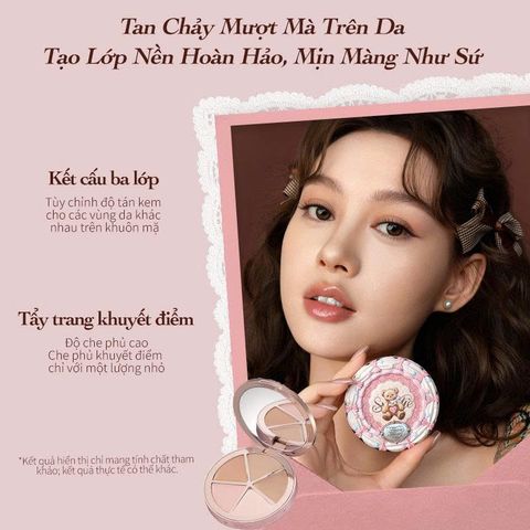 Bảng Che Khuyết Điểm Flower Knows The Sweetie Bear Collection 4 Màu 6.4g - Kem Che Phủ Hoàn Hảo Cho Mọi Loại Da