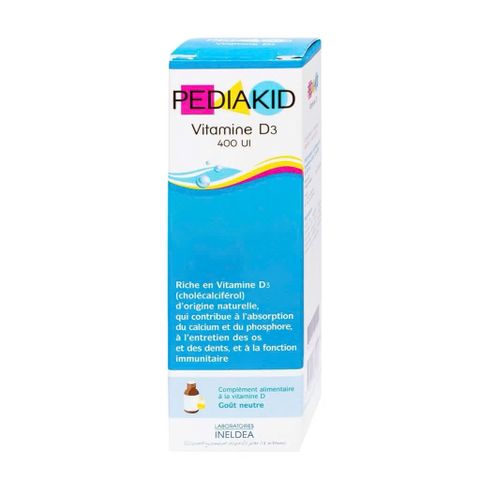 Pediakid Vitamin D3 Nhỏ Giọt Cho Trẻ Sơ Sinh - Hỗ Trợ Hấp Thu Canxi Hỗ Trợ Phát Triển Xương & Răng, Không Mùi Vị, Dễ Uống