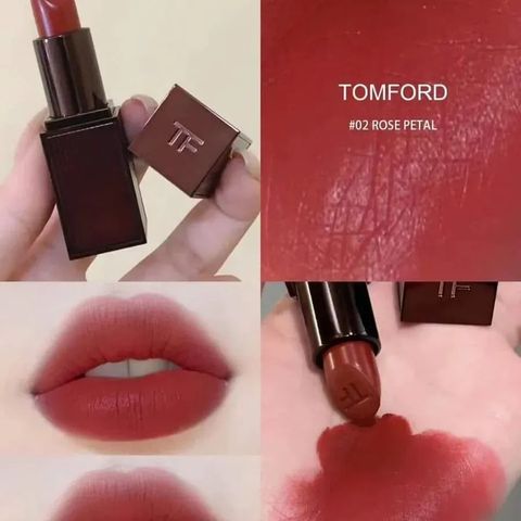 Son Lì Tom Ford TF Lip Color Matte 02 Rose Petal - Son Môi Đỏ Đất Cao Cấp Chính Hãng, Bền Màu, Sang Trọng và Quyến Rũ