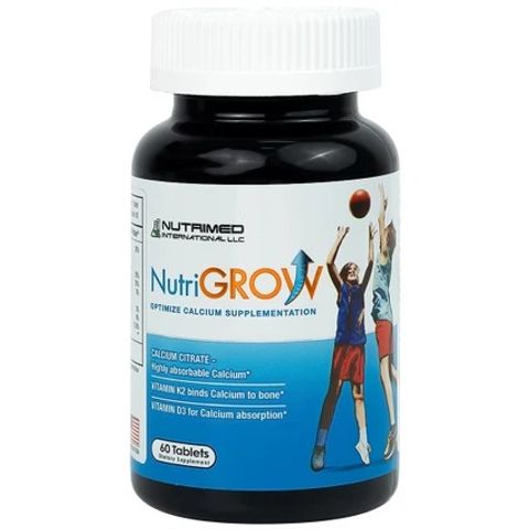 Viên uống bổ sung canxi NutriGrow Nutrimed cho trẻ từ 8 tuổi - Tăng chiều cao, hỗ trợ phát triển xương chắc khỏe (60 viên)