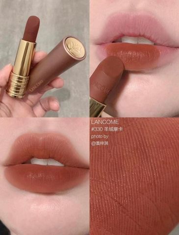 Son Lì Lancôme L'absolu Rouge Intimatte 330 Cam Đất Chính Hãng - Màu Cam Đất Quyến Rũ, Chất Son Mịn Màng, Dưỡng Ẩm Tốt
