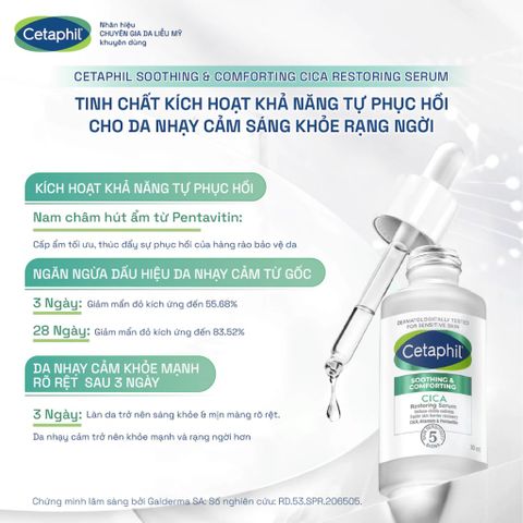 Tinh Chất Làm Dịu Và Phục Hồi Cetaphil Soothing Cica Serum 30ml - Dưỡng ẩm và tái tạo da, phù hợp cho da nhạy cảm