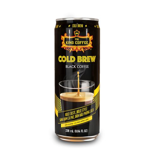 Combo 6 Lon Cà Phê Đen Cold Brew King Coffee Uống Liền - Thơm Ngon, Không Đường, Dễ Dàng Uống 238ml