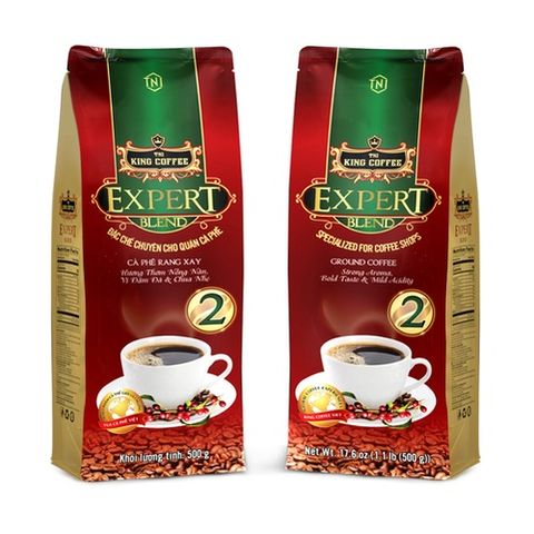 Combo 5 Túi Cà Phê Rang Xay KING COFFEE Expert Blend 500g - Hương Vị Đậm Đà từ Robusta và Arabica Việt Nam