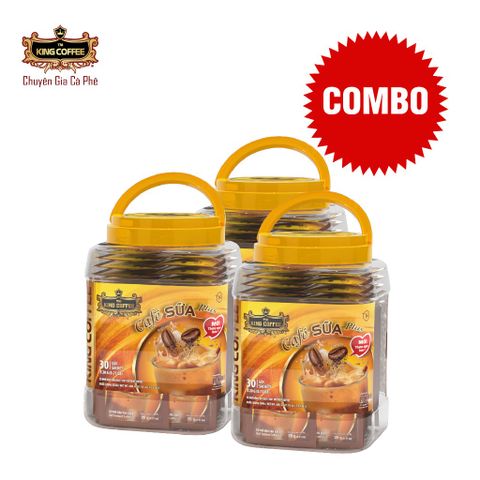 Combo 3 Hộp Cà Phê Sữa Plus Hoà Tan 3IN1 KING COFFEE - Hương Vị Đậm Đà, Dễ Pha, Sản Phẩm Việt Nam Chất Lượng Cao