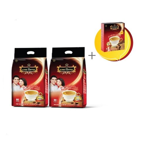 Combo Cà Phê Hòa Tan 3IN1 KING COFFEE - Gói 88x16g + Hộp Tặng 10x16g, Hương Đậm Đà, Thưởng Thức Dễ Dàng
