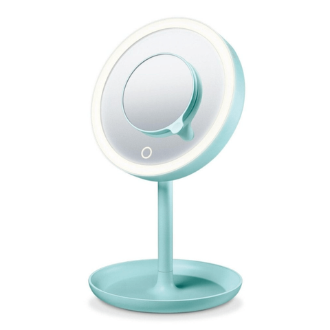 Gương Trang Điểm Có Đèn LED Beurer BS 45 - Gương Phóng Đại 5X, Tích Hợp Khay Đựng Đồ, Cảm Biến Chạm, Tự Động Tắt Sau 15 Phút