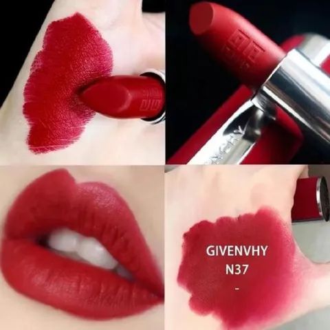 Son Givenchy Le Rouge Deep Velvet Màu 37 Rouge Graine - Son Môi Đỏ Thuần Chính Hãng, Chất Lì Mịn và Sang Trọng