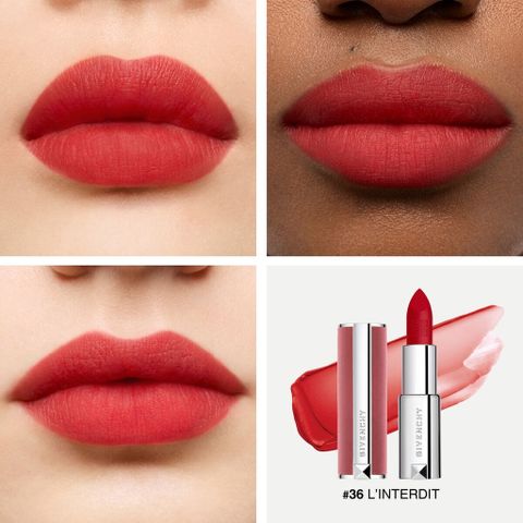 Son Givenchy Le Rouge Deep Velvet Màu 36 Đỏ Tươi Chính Hãng - Đôi Môi Rạng Rỡ, Sang Trọng, Thoải Mái, Độ Bám Màu Tuyệt Vời