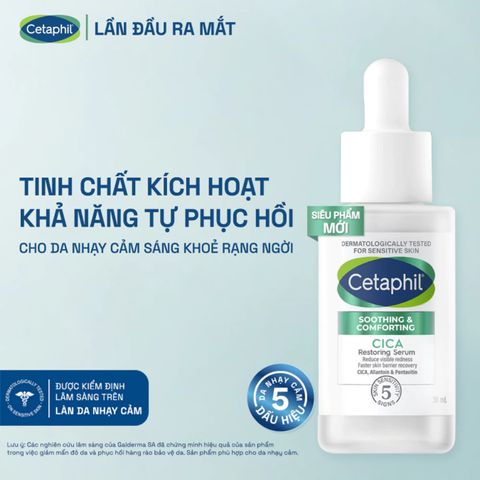 Tinh Chất Làm Dịu & Phục Hồi Cetaphil 30ml - Serum Cica Chính Hãng Giúp Làm Dịu Da Nhạy Cảm, Giảm Đỏ Ngứa